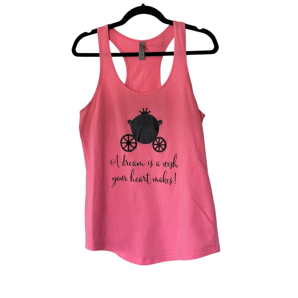 Next Level Cinderella A Dream is a Wish Hot Pink Racerback Women's L